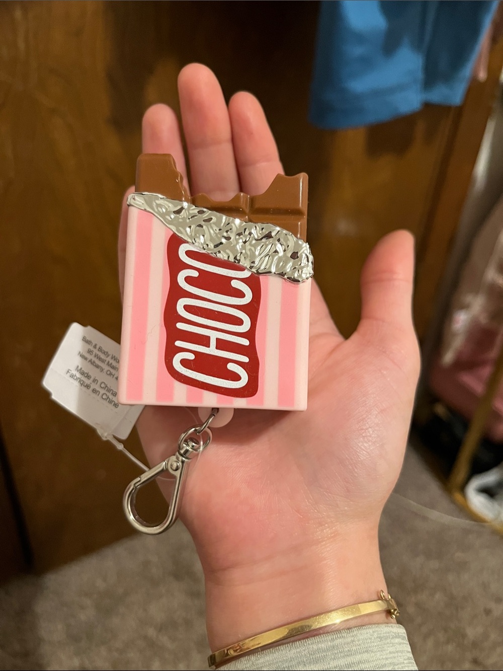 Bath & Body Works: Pink & Brown Chocolate Bar Keychain